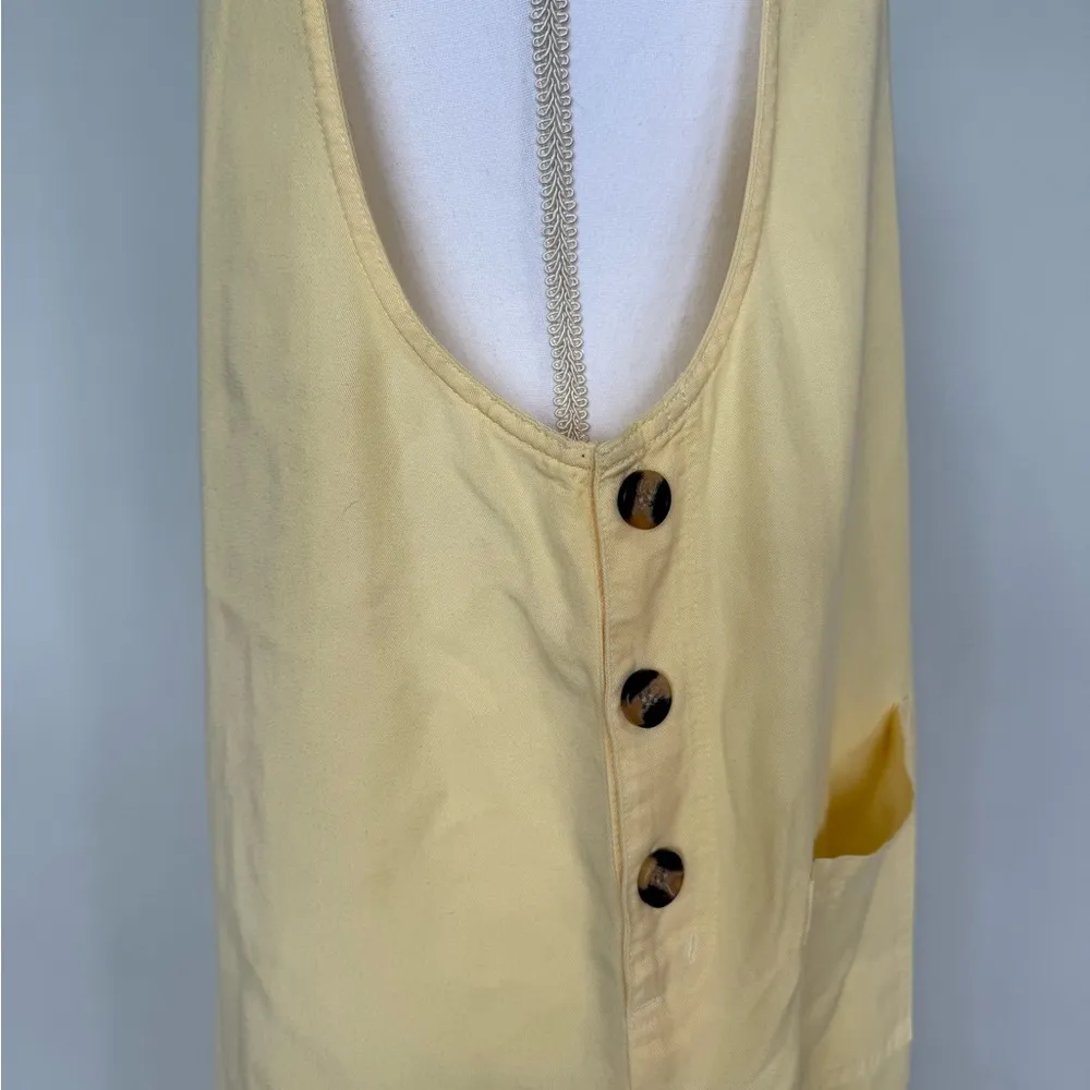 Vintage NWT light yellow chore maxi dress | large | Pockets - Image 7