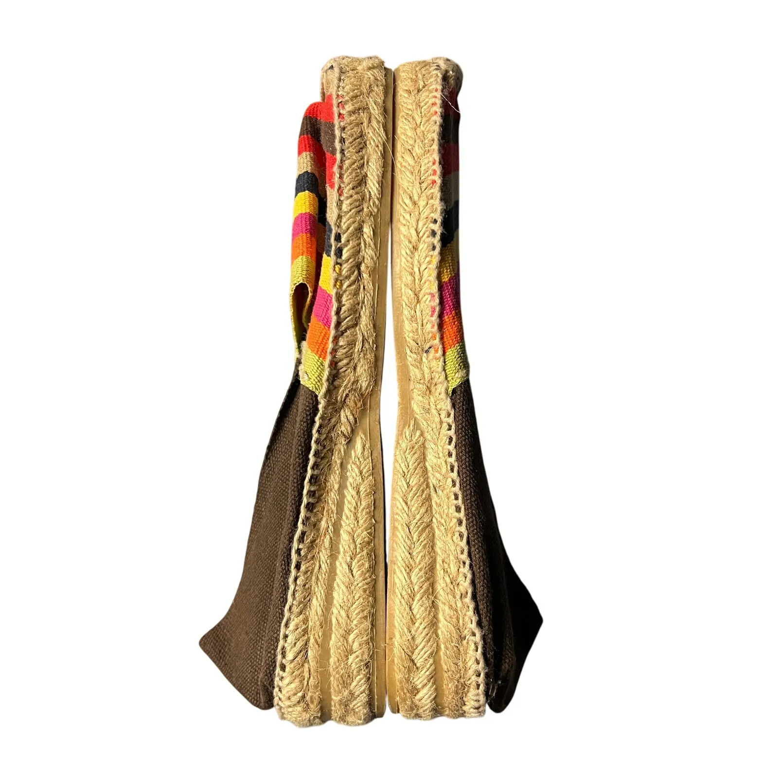 Flat Espadrilles Womens Size 38/7.5 Colorful Boho Hippie Casual Event Festival Orange - Image 4