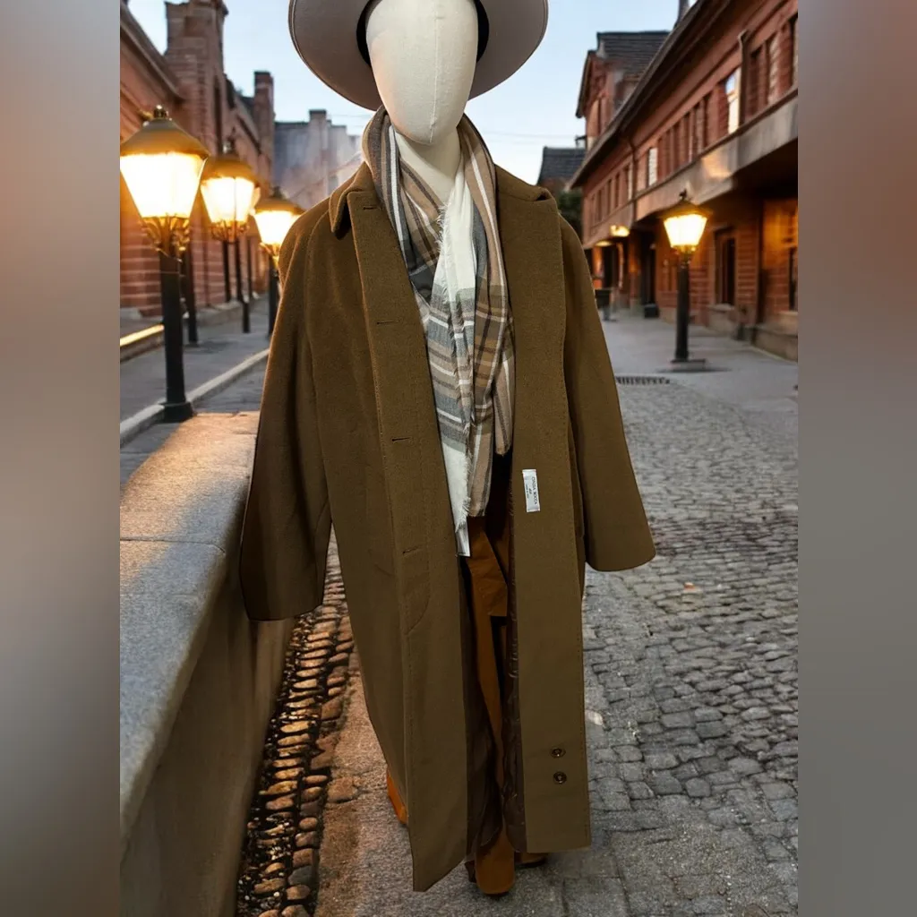 Cinzia Rocca Long Pure Virgin Wool Brown Coat Vintage Made in Italy sz 16 - Image 10