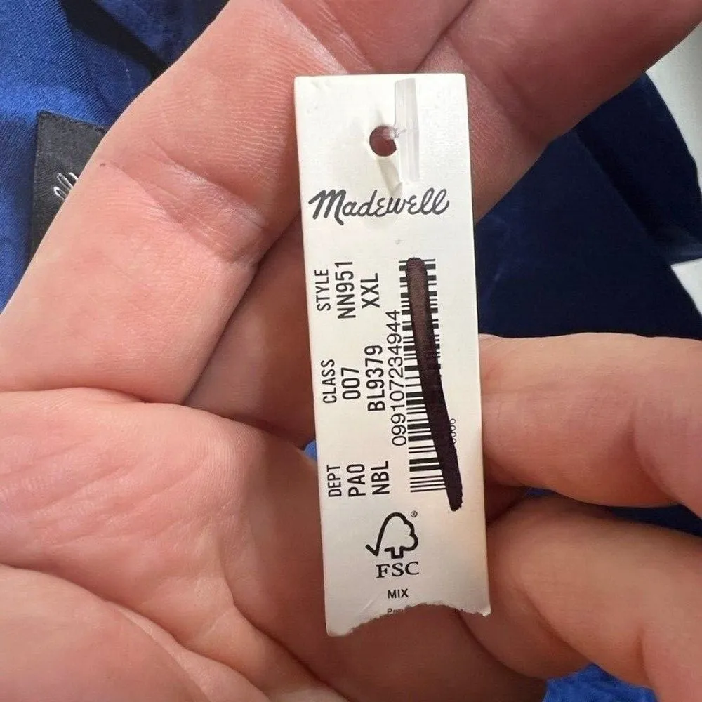 Madewell $60 Satin Square Neck Cami in Blue Size XXL NN951 - Image 3