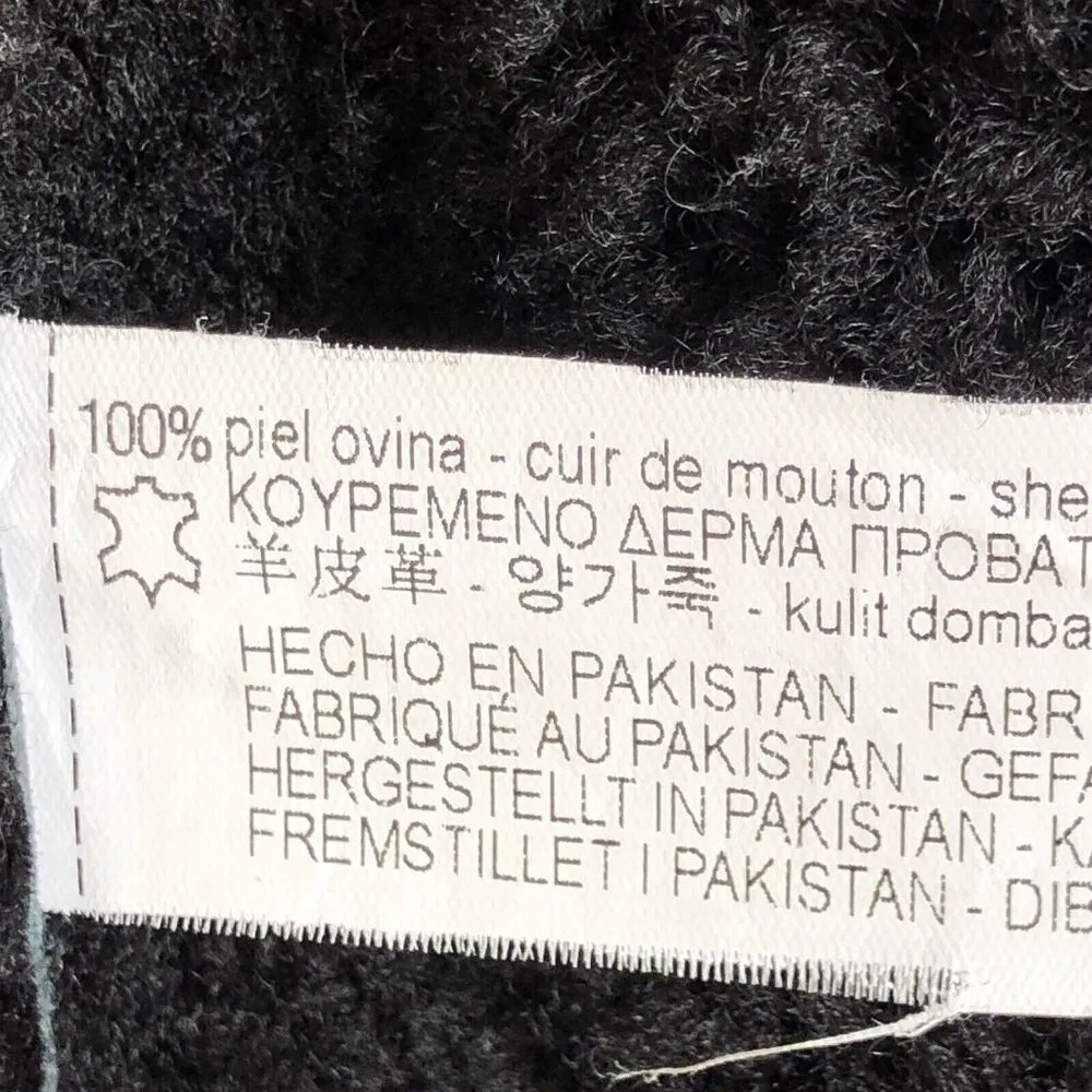 Zara Woman’s Coat M Bomber RAF Black Aviator Fur Shearling Real Leather Jacket - Image 14