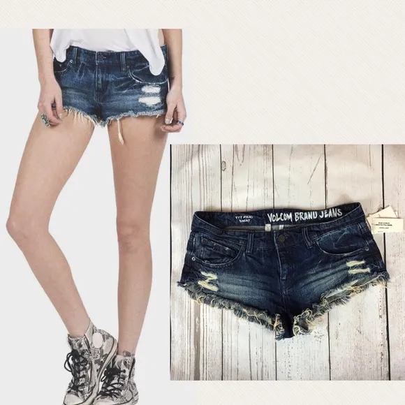 Volcom TTT Micro Short Dark Blue Size 5/27 - Image 2