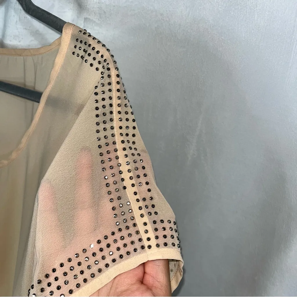 Penelope Light Peach Translucent Gem Loose Fit Blouse Size‎ 3X Orange Size undefined - Image 2