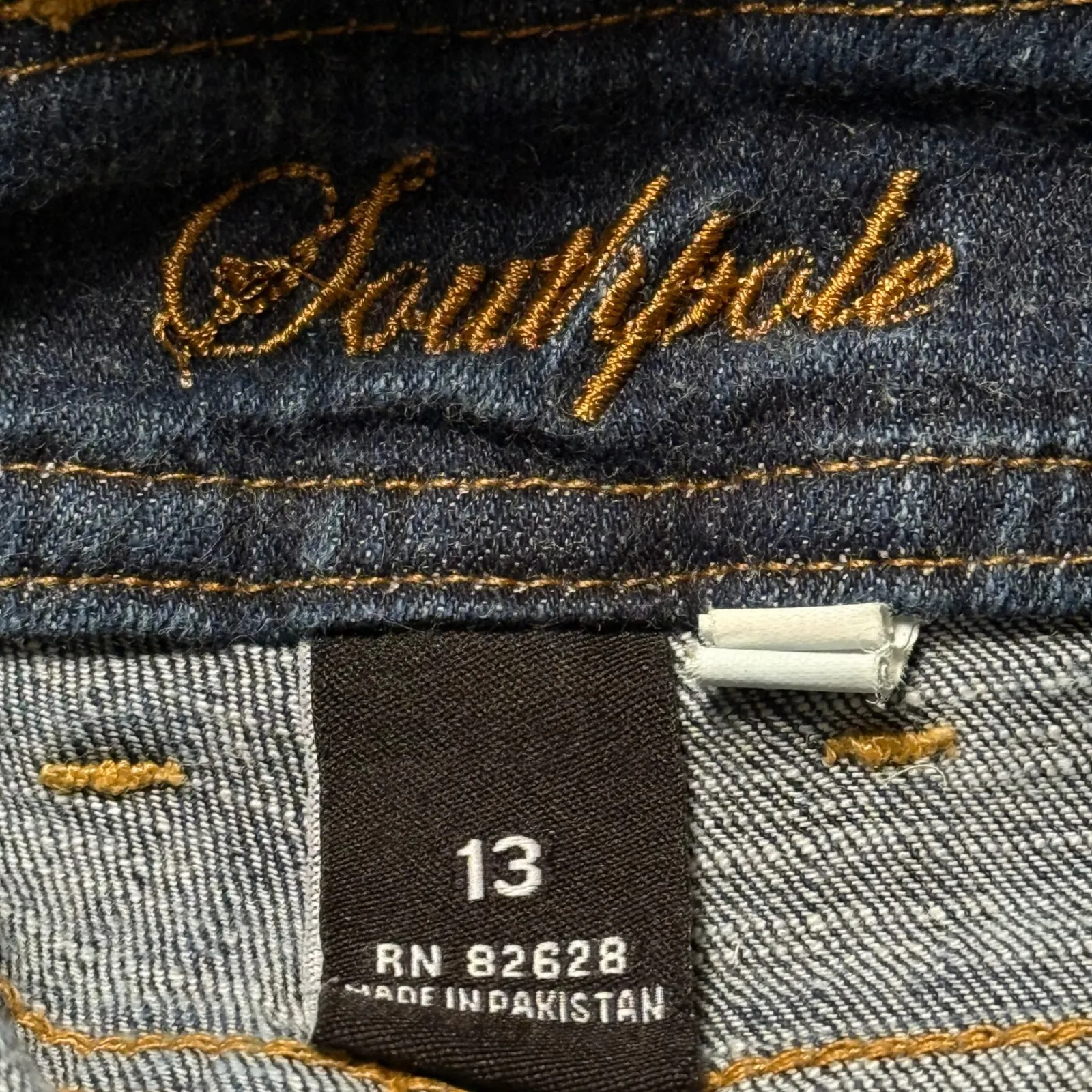 SouthPole Denim Overall Shorts Dark Wash Gold‎ Button Accents Casual Romper Y2K Blue Size undefined - Image 6