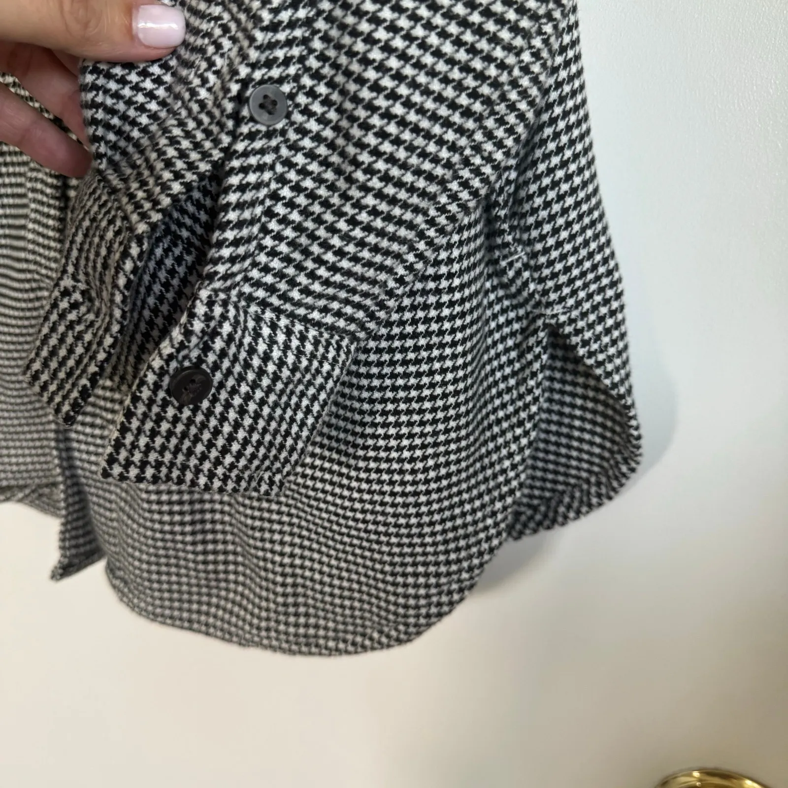 Abercrombie & Fitch Womens Oversize Soft A&F Collection Houndstooth Flannel XS - Image 5