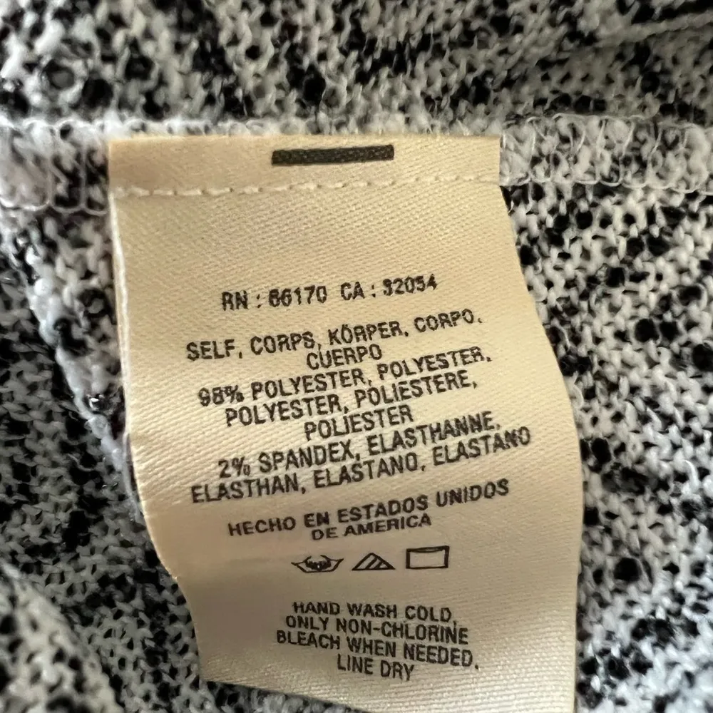 Anthropologie Akemi + Kin Loose Knit Diamond Texture Top | Large | Black/White - Image 7