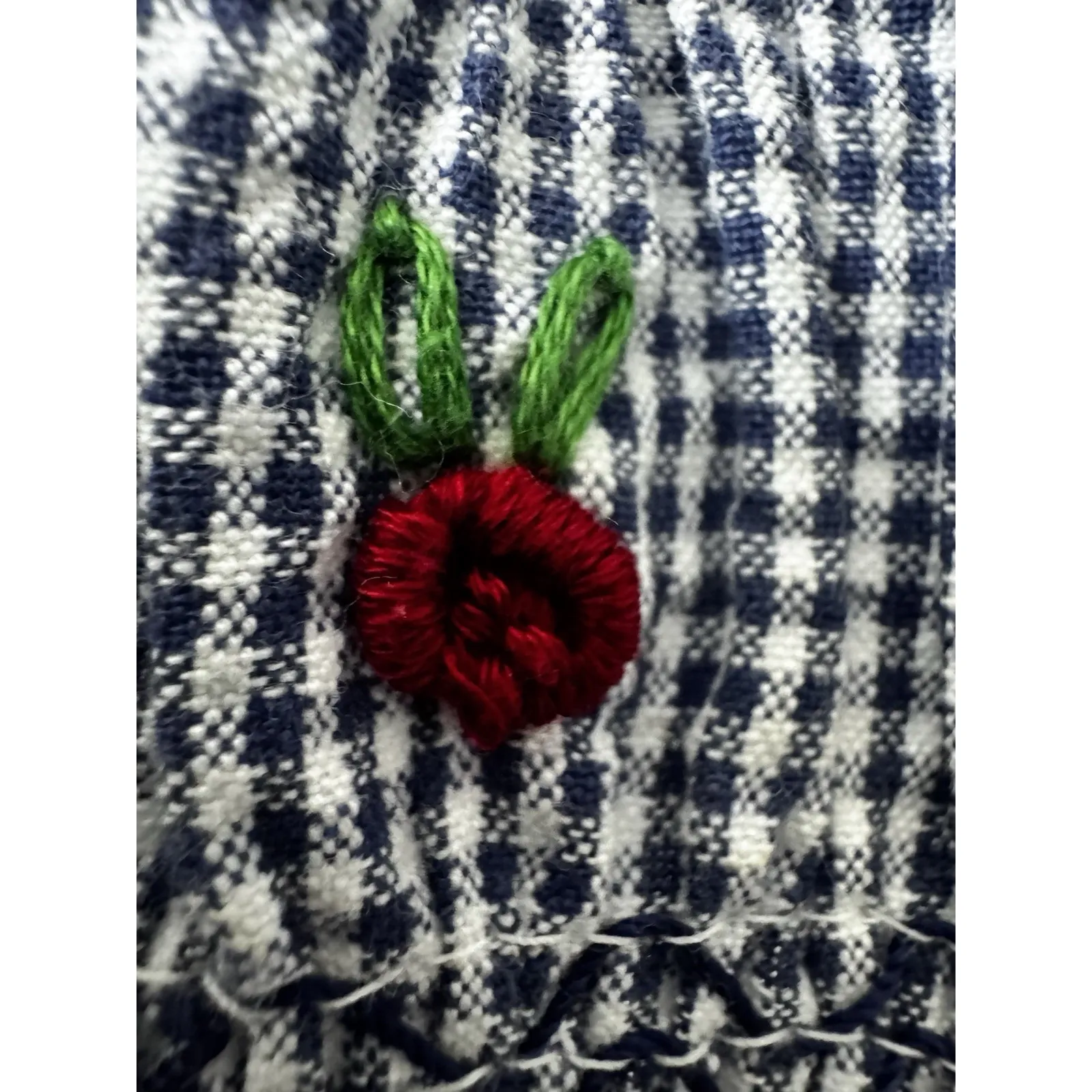 2*Y2K Super Cute Granny Core Vest Size L In Pair Cotton Floral‎ Garden Theme Blue - Image 6