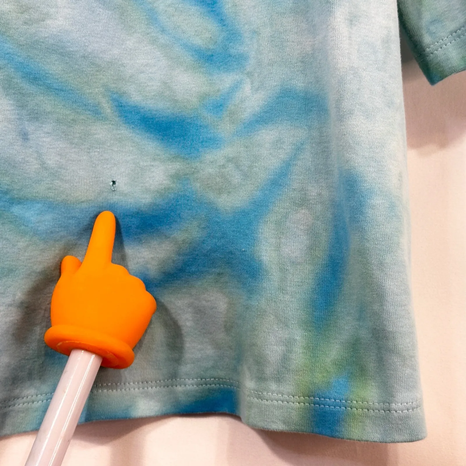 Chicos XL Top Handmade Tie Dye‎ Blue Green Cotton Boho Festival Artsy 469 - Image 13