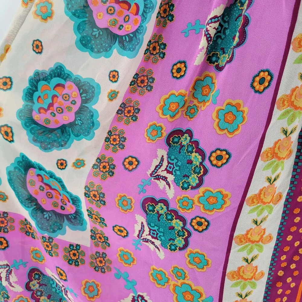 Suzi Chin Maggy Boutique Womens Dress 8 Silk Floral Halter Tie Neck Open Back - Image 11