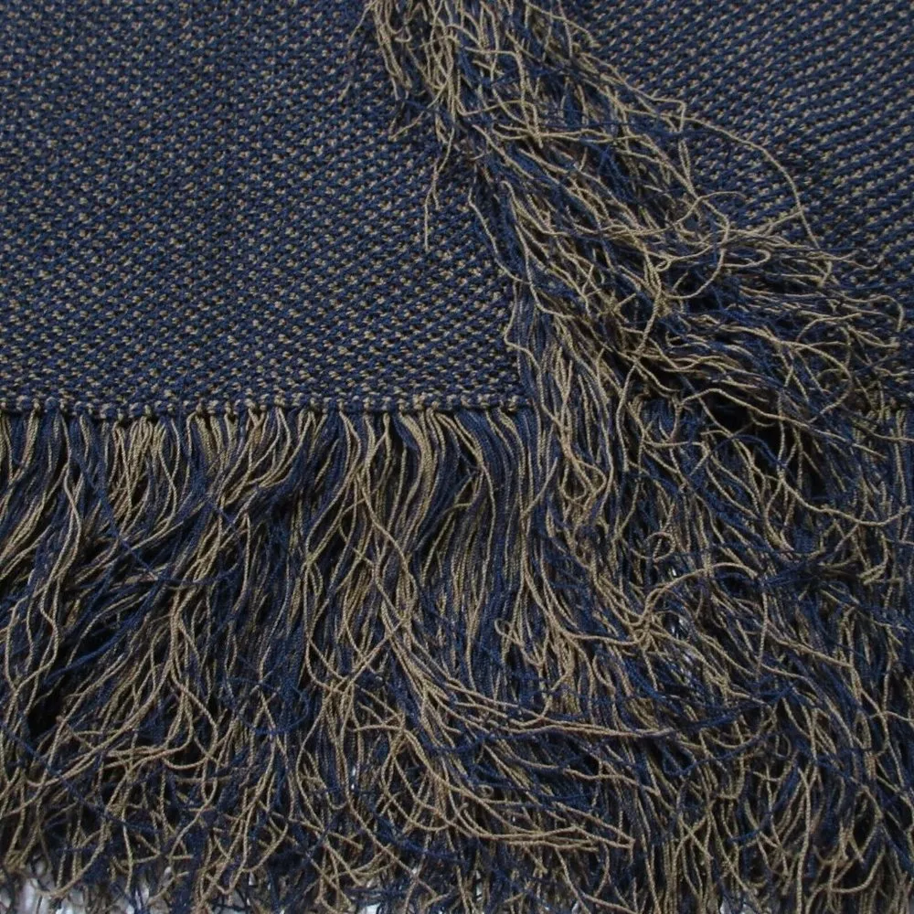 NWT J.Crew A-line Midi in Light Pecan Navy Fringe Wrap Sweater Skirt L - Image 2