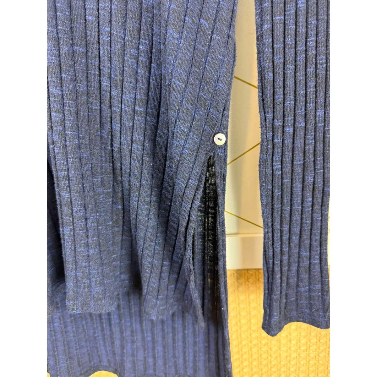 Deletta by Anthropologie Navy Blue V-Neck Button Detail Tunic - Size - Small - Image 7