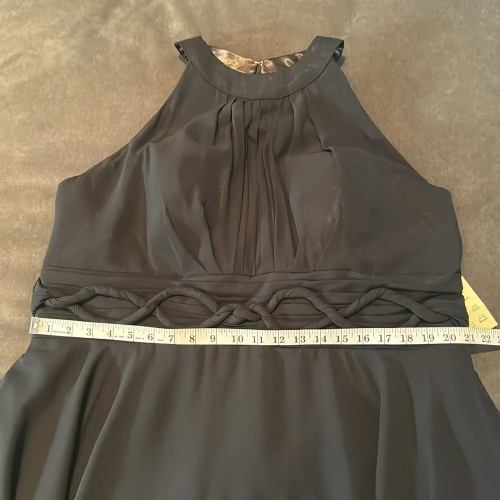 Women’s Black Chiffon Halter Neck Short Formal Party Dress Size 22 NWT - Image 7