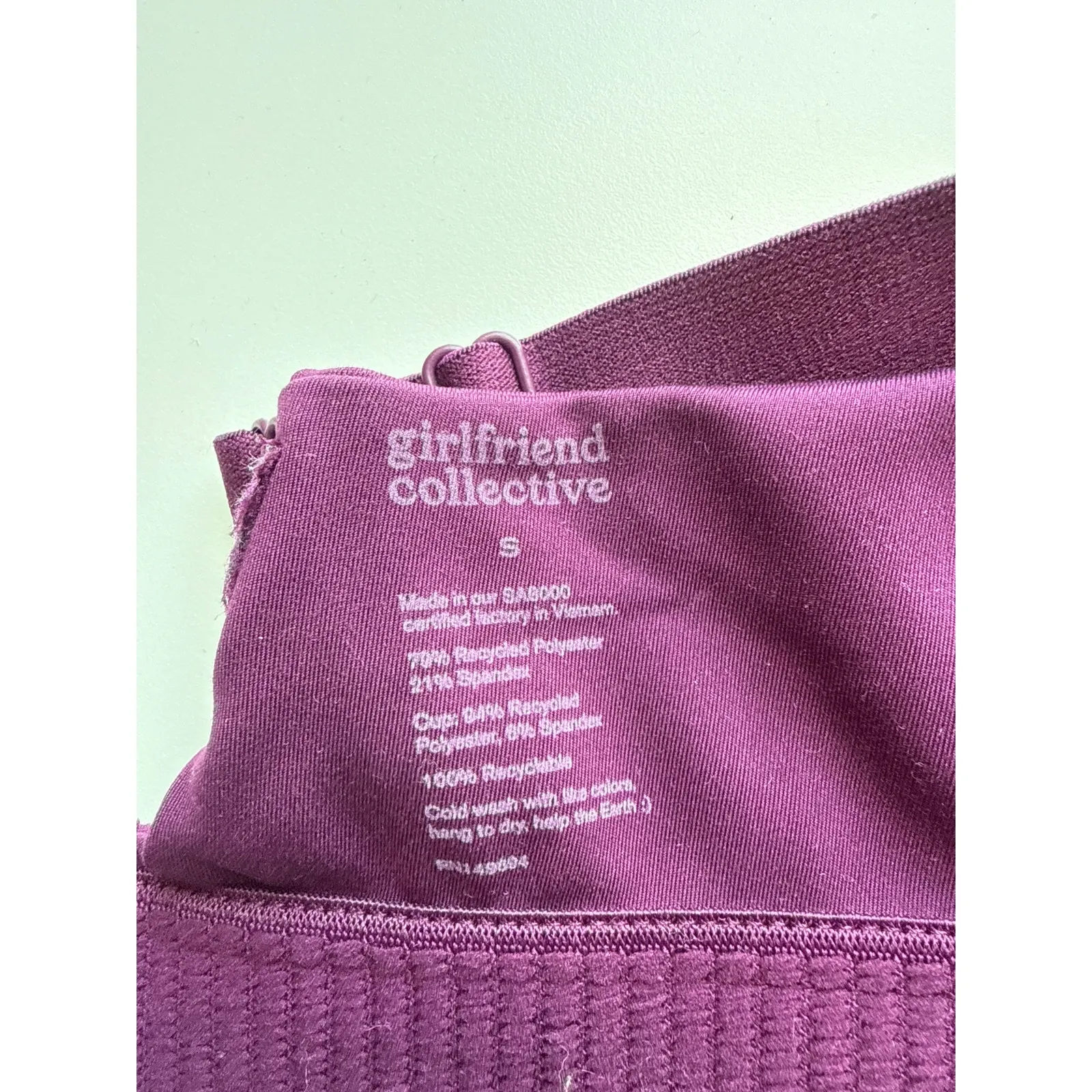 Girlfriend Collective Simone High Support Bra in Plum Size Small - Image 6