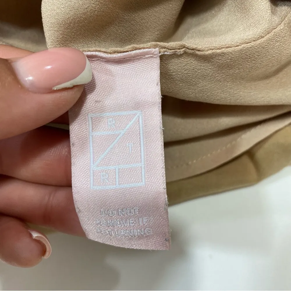 Third Form Let's Split Midi Slip Dress Tan and White Size 6 - Image 6