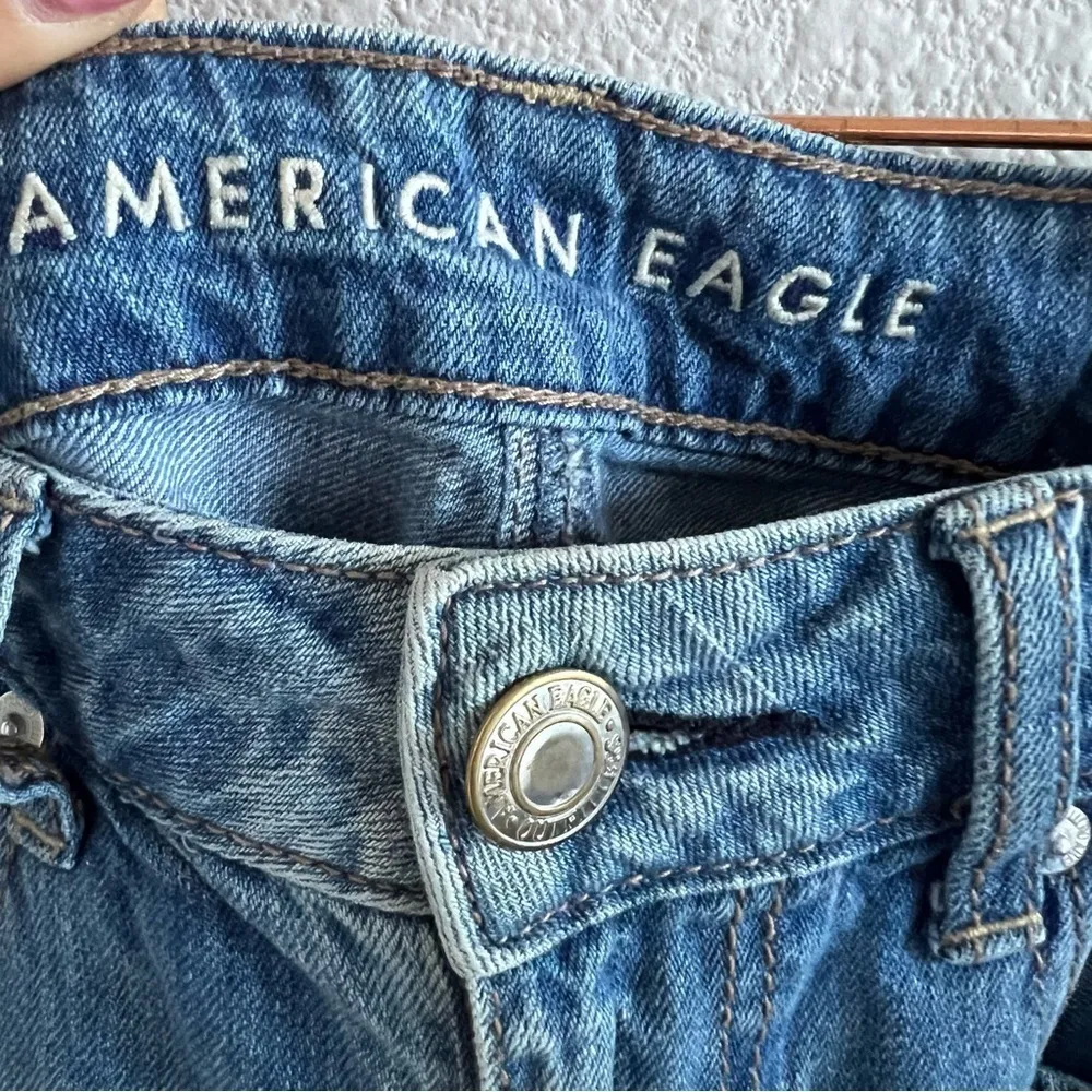 American Eagle Hi-Rise Tom Girl Super Distressed Extra Long 6 XLong - Image 12
