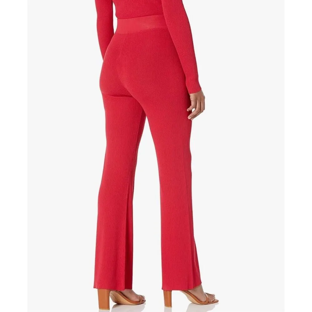 NEW The Drop Women's Ellison Rib Flare Leg Sweater Pant XXS Red - Image 2