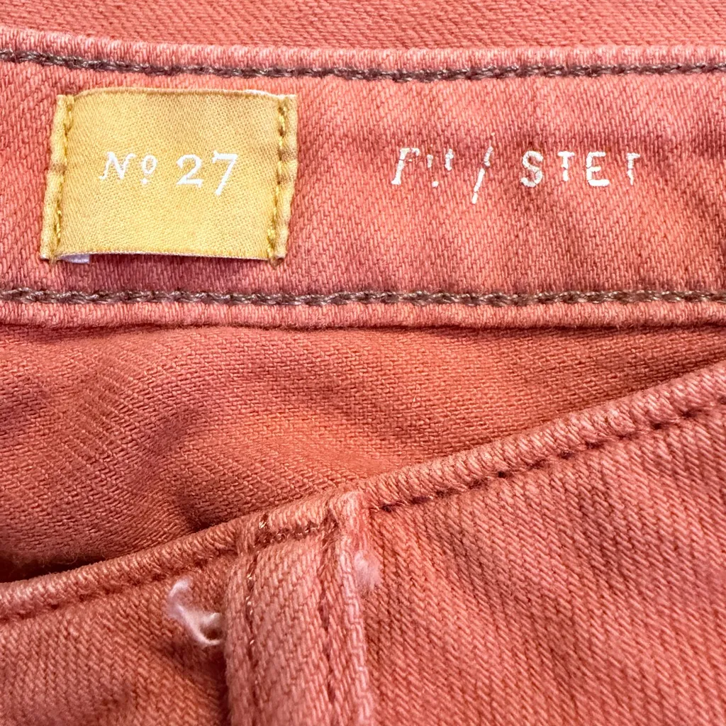 Coral/Orange Anthropology Skinny Jeans Size 27 - Image 4