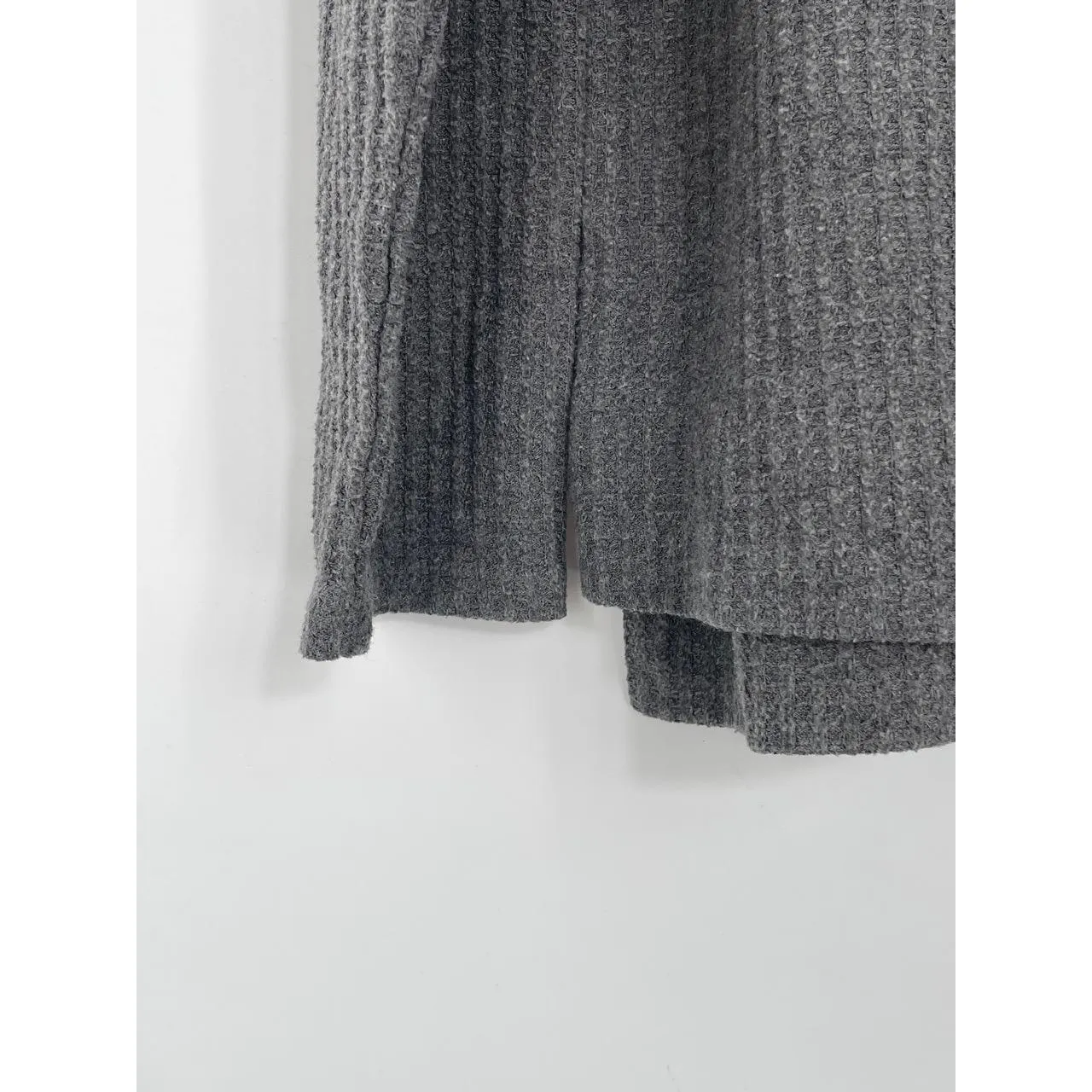 Splendid Women's Charcoal Gray Waffle Thermal Pullover‎ Long Sleeve Top Size L - Image 5