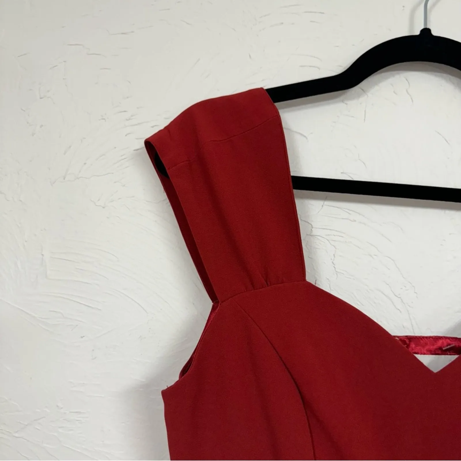 ModCloth Bea Dot Blockade Party Fit & Flare Dress Womens M Red Retro Sleeveless - Image 4