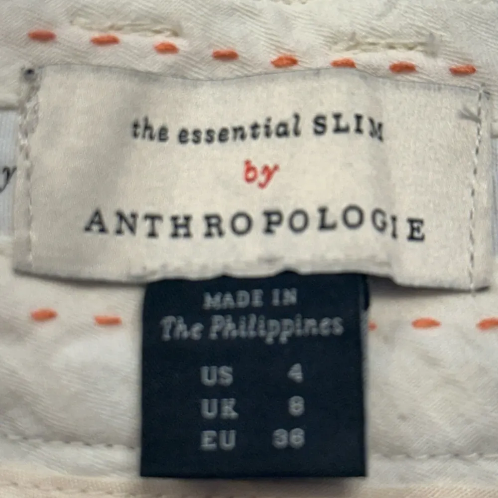 Anthropologie The Essential SLIM Cream Black Gold Checkered Plaid Pant #0903-AZ - Image 5