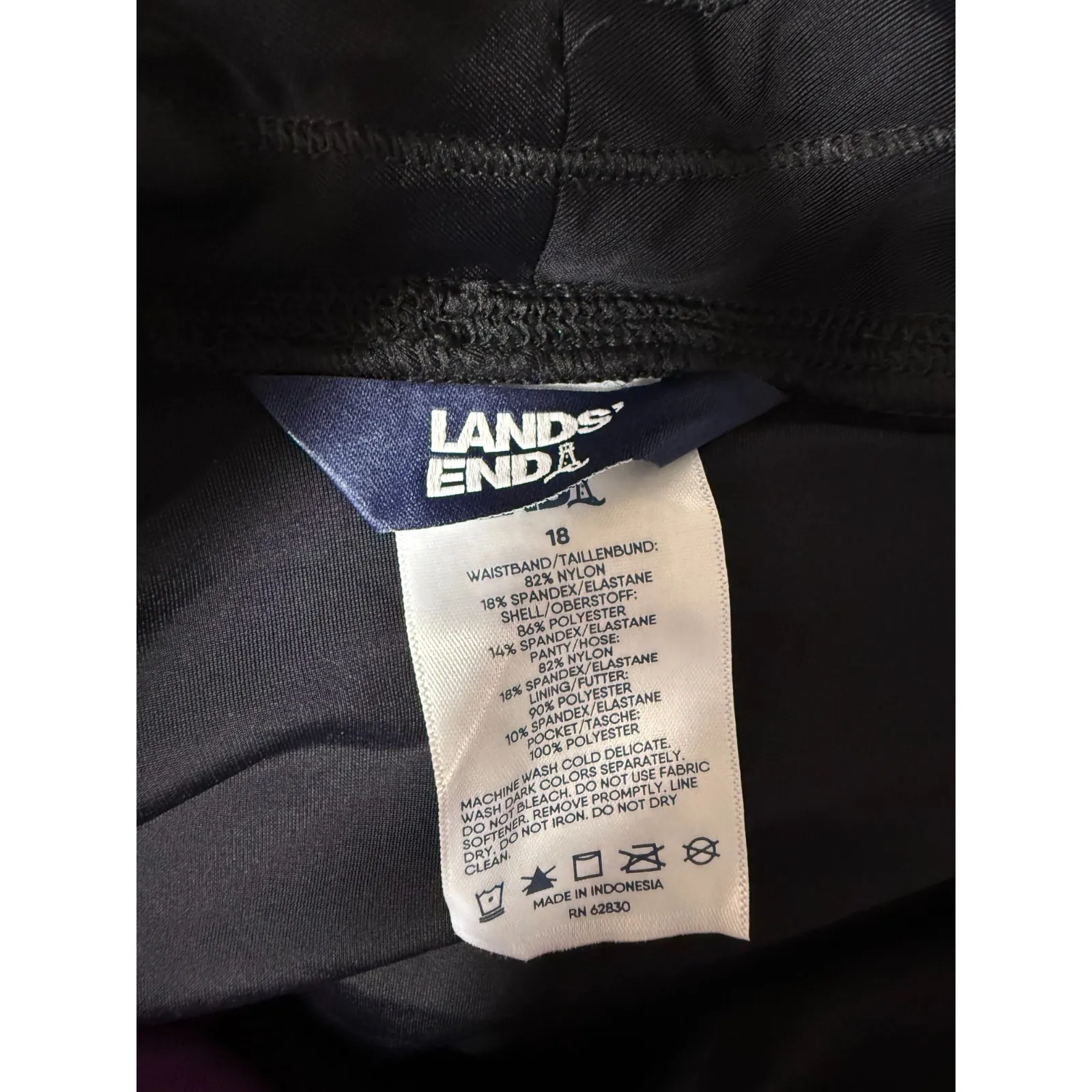 NWOT‎ Lands End Women Sz 18 Swim Quick Dry Board Shorts 5" UPF 50 Black Lined - Image 3