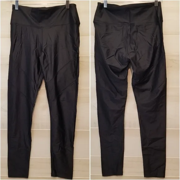 {M} Express Shiny Black Leggings - Image 2