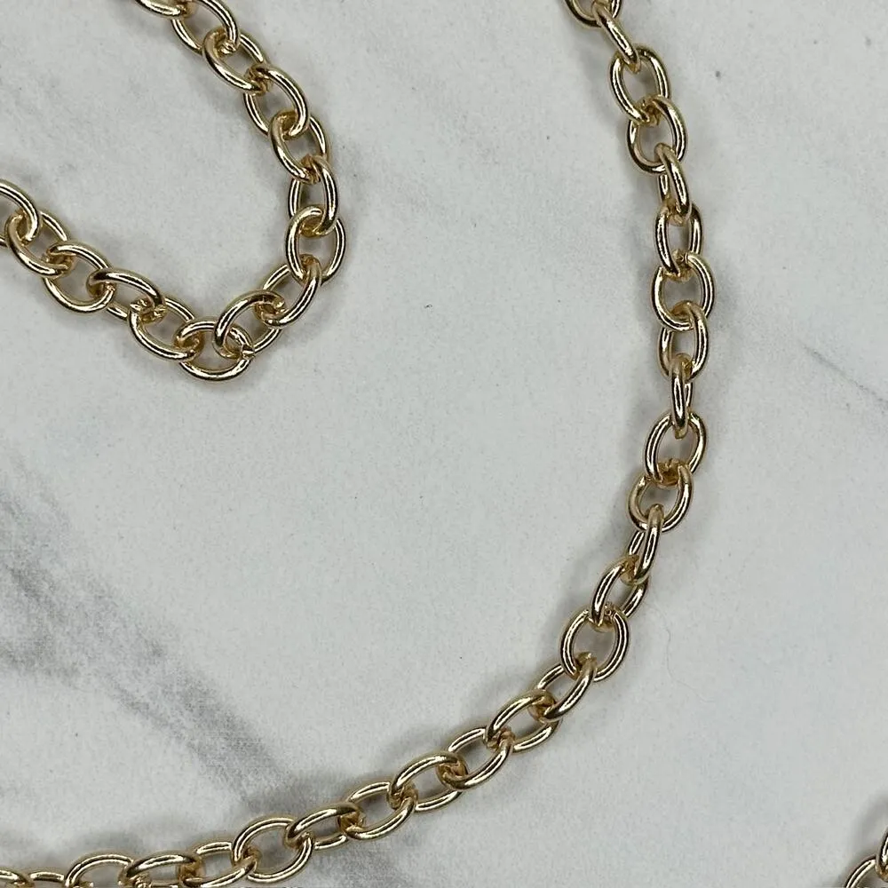 Gold Tone Chain Link Purse Replacement Strap Crossbody 46.5" ✨ - Image 9