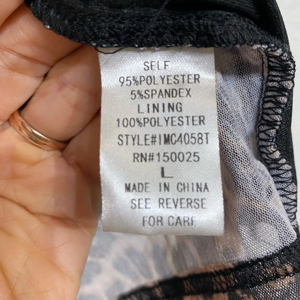 Emory Park Leopard Ruched Crop Blouse Sz L NWT - Image 6