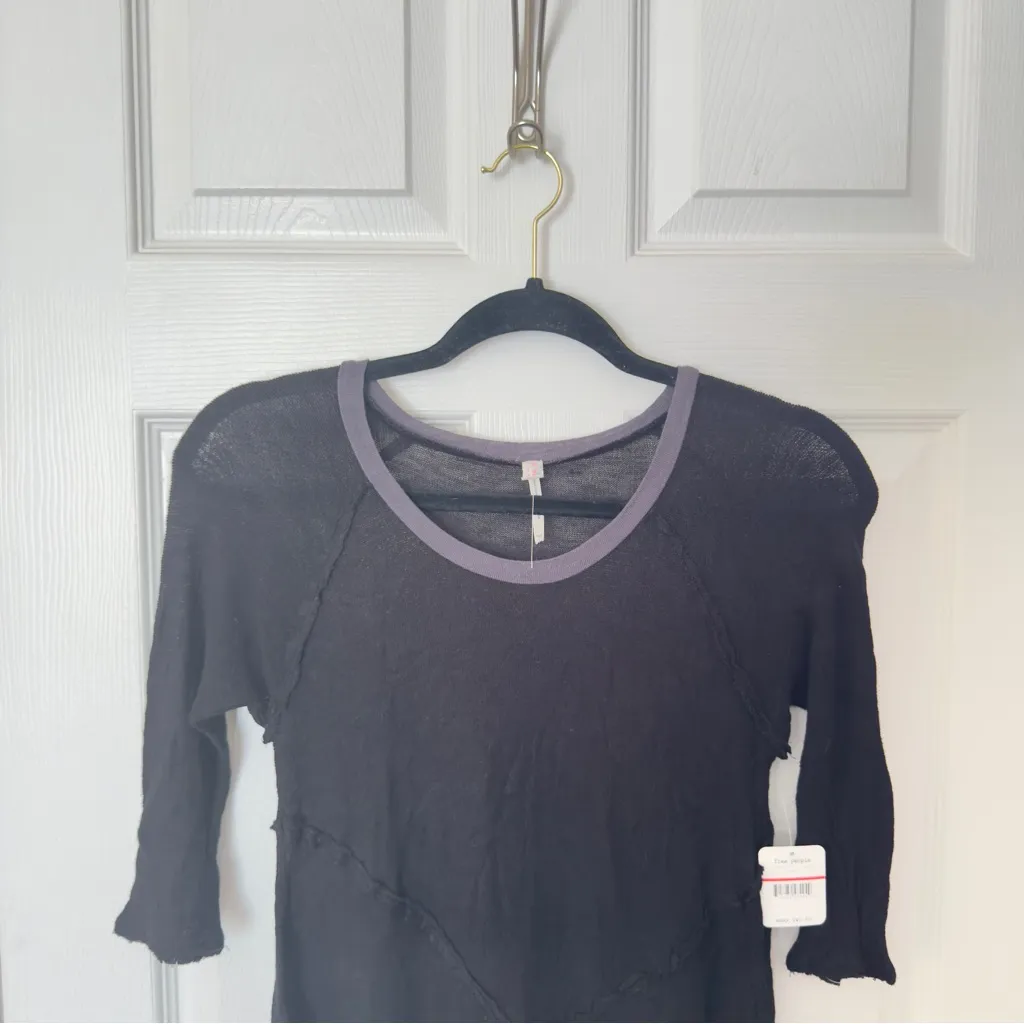 Intimately Free People Black XS Weekends Layered‎ Knit Scoop Neck Top Cha… - Image 4