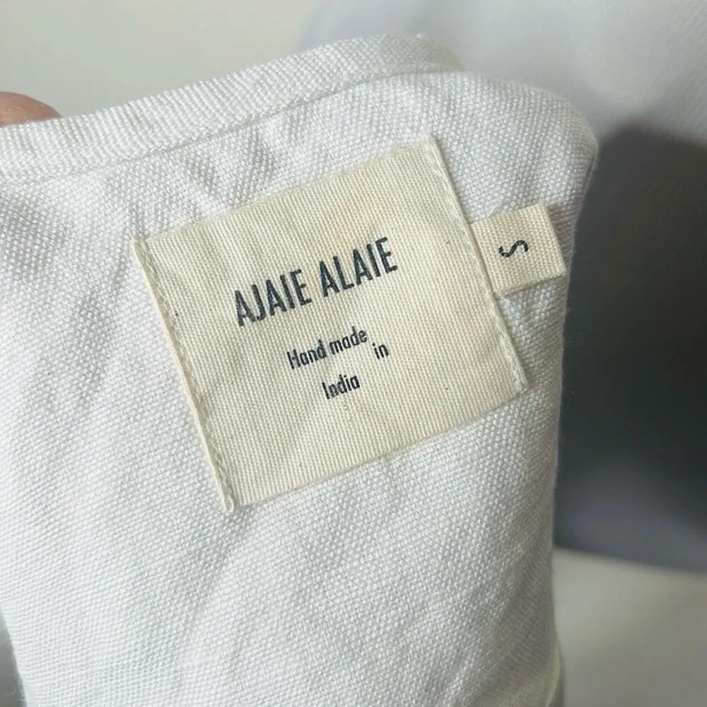 Ajaie Alaie White Linen Wrap Crop Top - Image 6