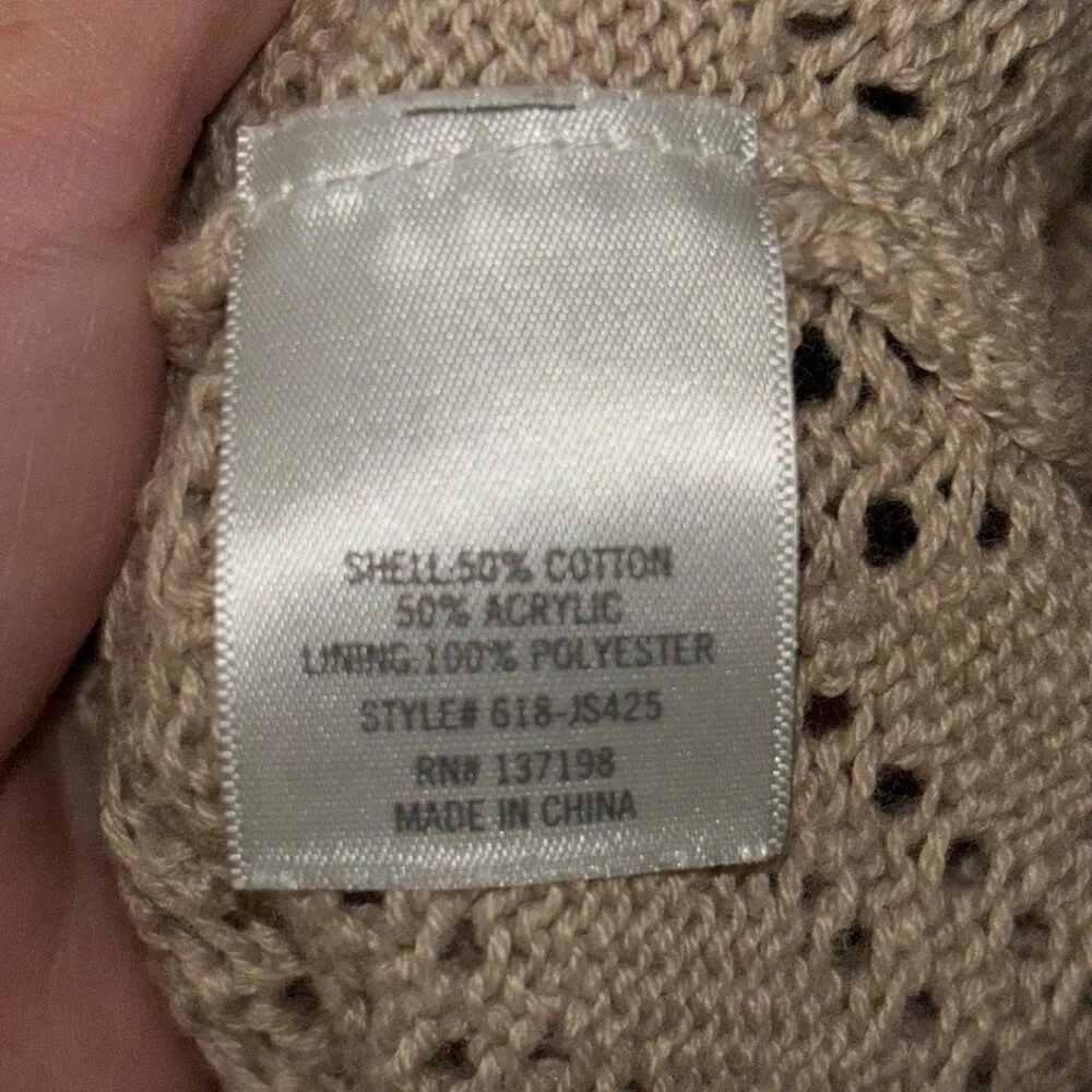 Blue Rair Tan crochet knit dress/swim cover with a scoop neck. Size M - Image 4