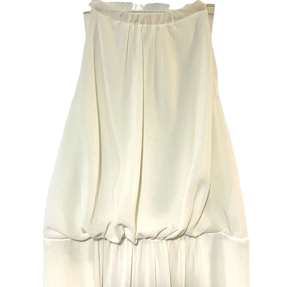 Show Me Your MuMu Amanda Halter Maxi Dress Size S White Bridal Angel Graduation - Image 3