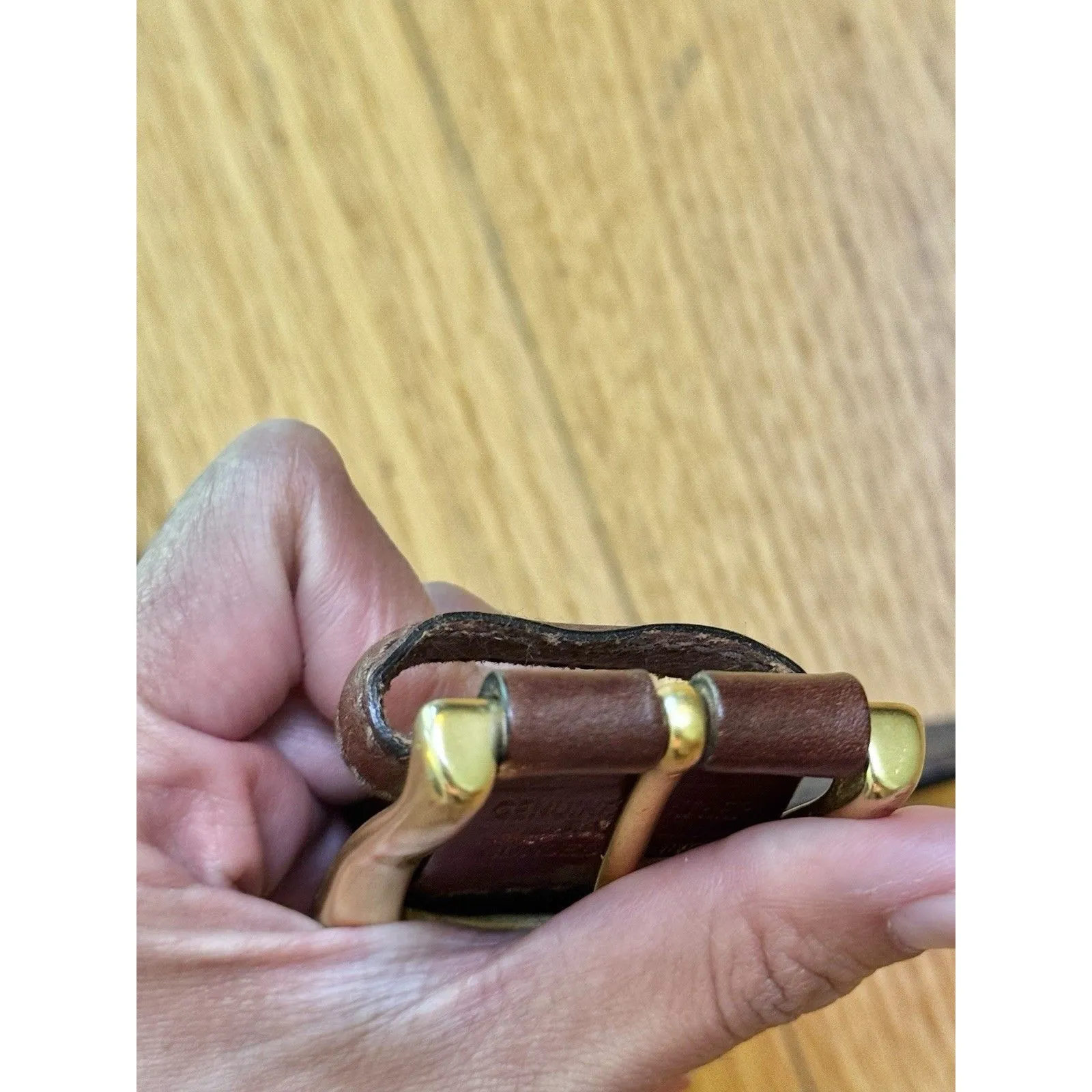 Genuine Leather Bonded Lacing Woven Braided Brown Belt Brass Buckle Size 40 - Image 9