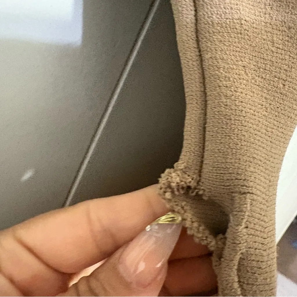 Balenciaga Garden Robe Stretch Mini Dress Viscose Blend Beige M NWT Flaws - Image 4