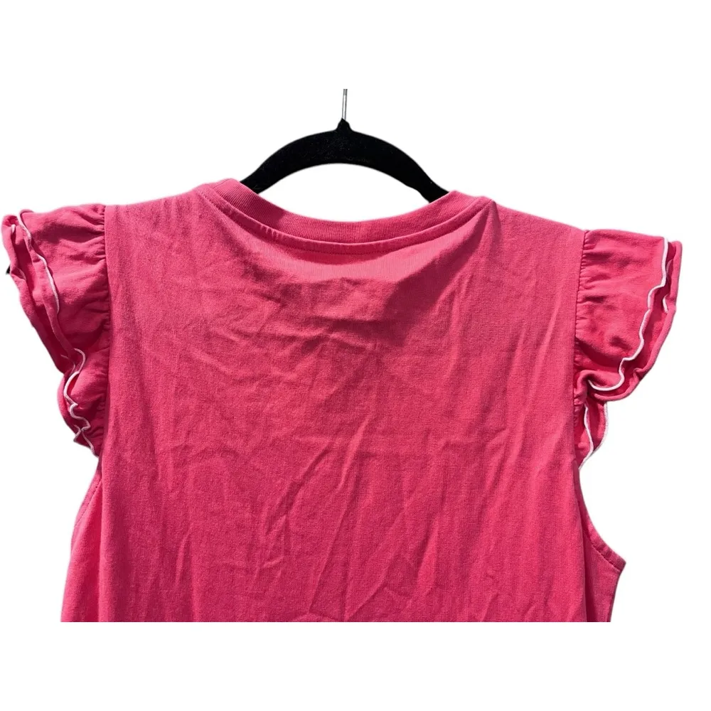 Kate Spade Trapeze Knit Sleeveless Dress Size Small Ruffles Pink Stretch Casual - Image 5