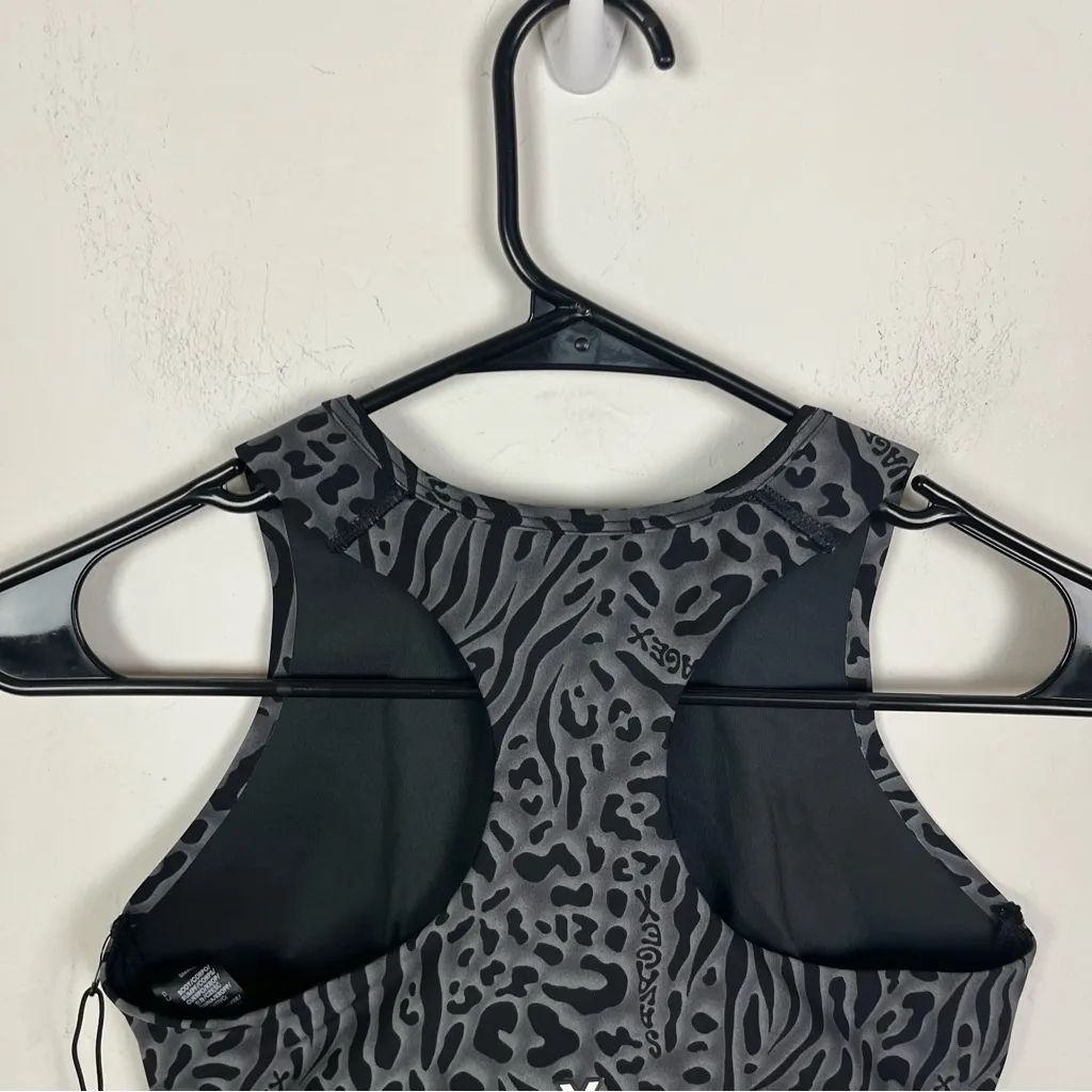 Savage X Fenty Locked & Lifted Half Zip Medium Impact Sports Bra Black - Image 6