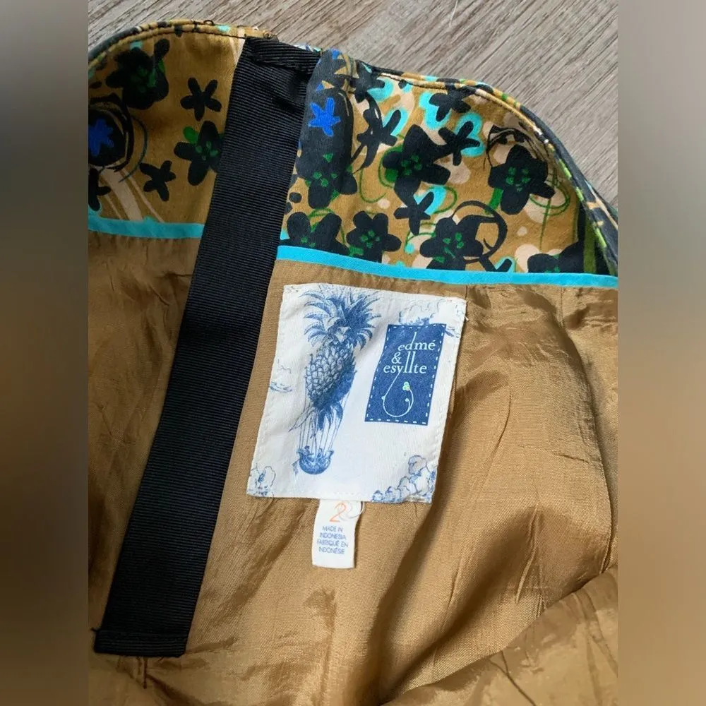 Anthropologie Edme & Esyllete Floral Pattern Hippie Skirt Multi Color Size XS 2 - Image 3