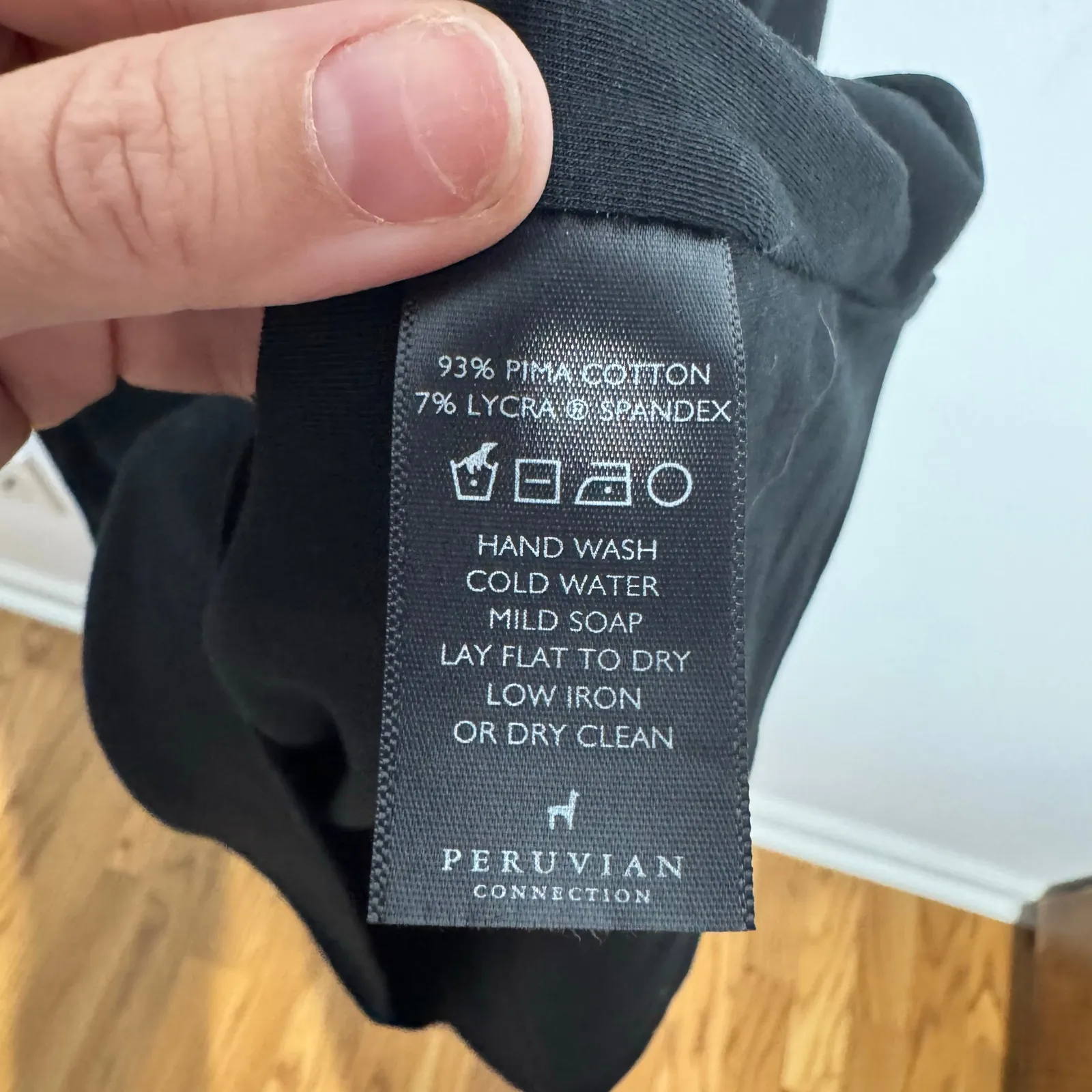 Peruvian Connection Dress Women XL Black Pima Cotton Lagenlook Minimal Modest - Image 4