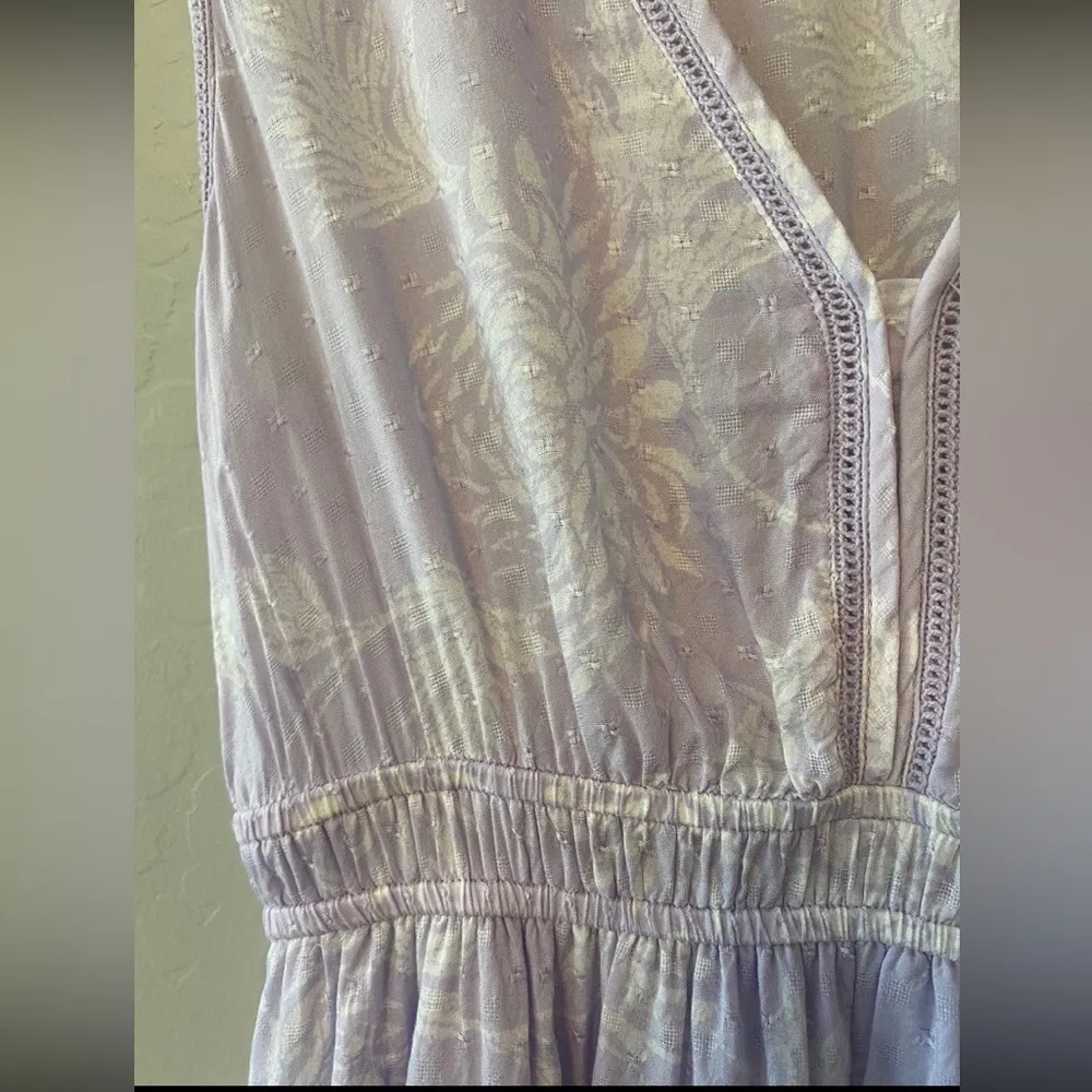 Lucky Brand Jenni cinched waist lavender floral dress size XS - Image 10