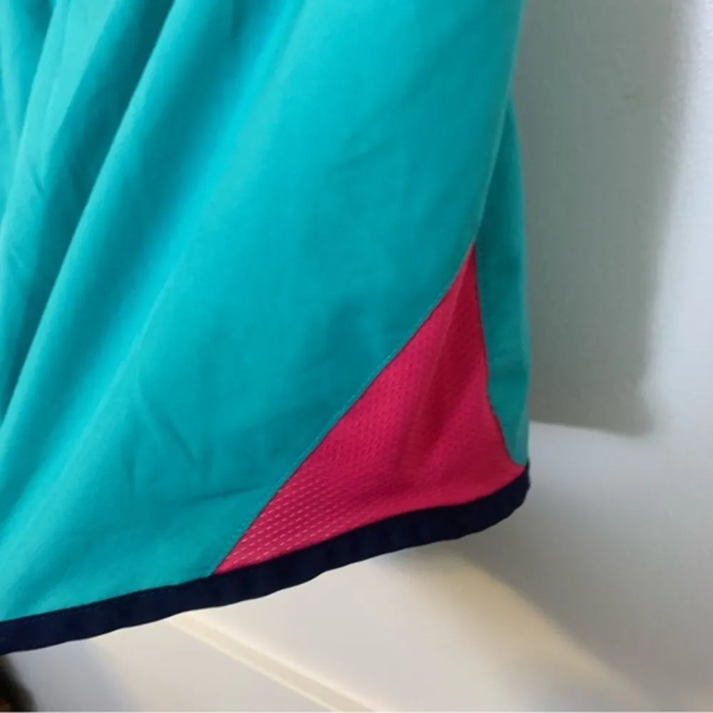 Nike Turquoise, Pink, & Black Lined Active Shorts - Image 4