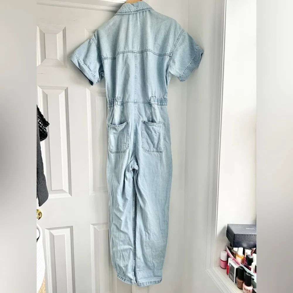 We the Free Marci Denim Jumpsuit Light Blue - Image 4