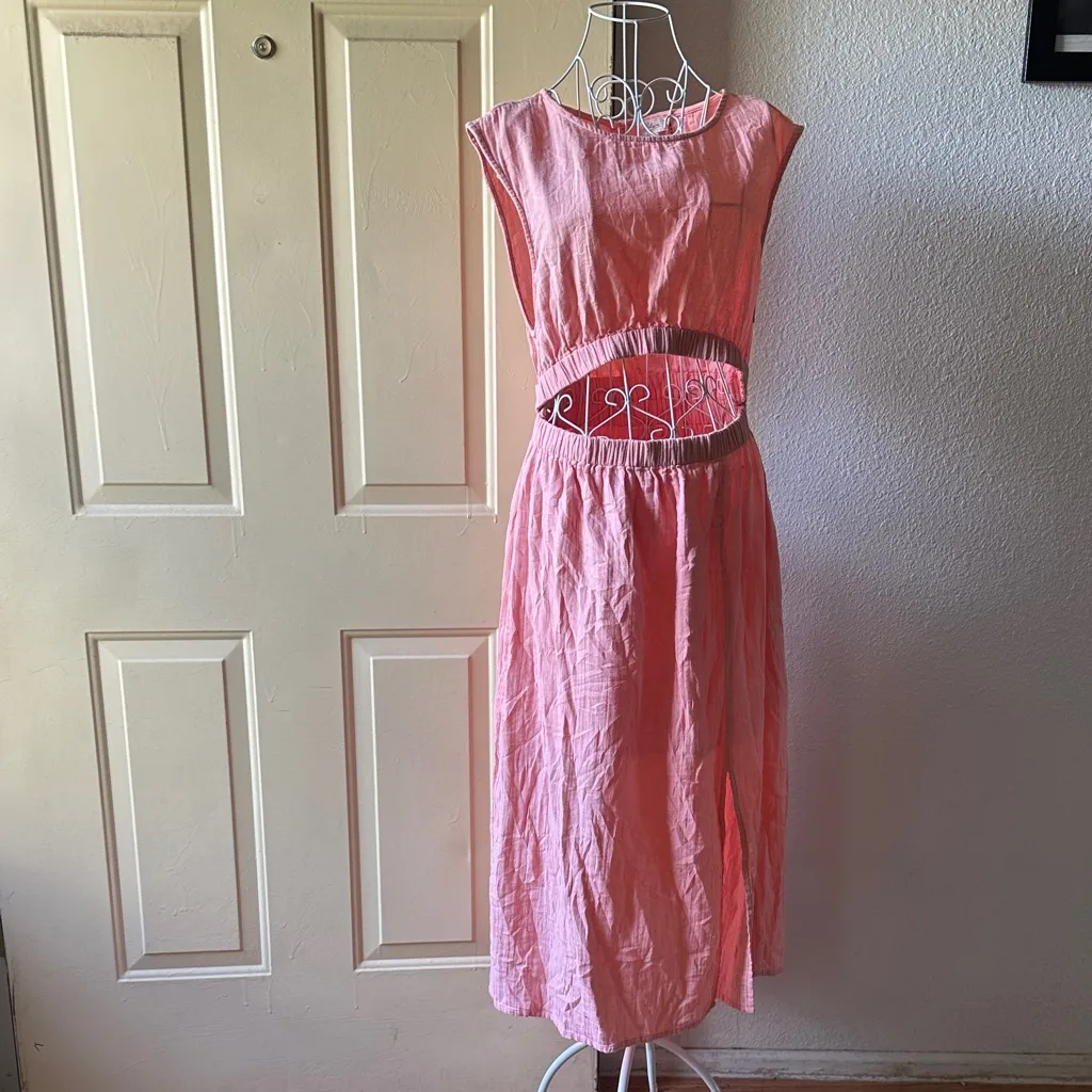 Elan Coral Cutout Midi Dress - Image 5