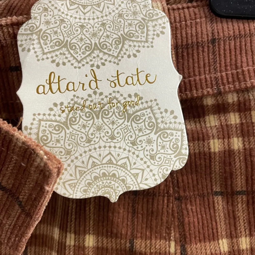 Altar'd State Plaid corduroy high waisted belted shorts Size XS NWT NEW - Image 2