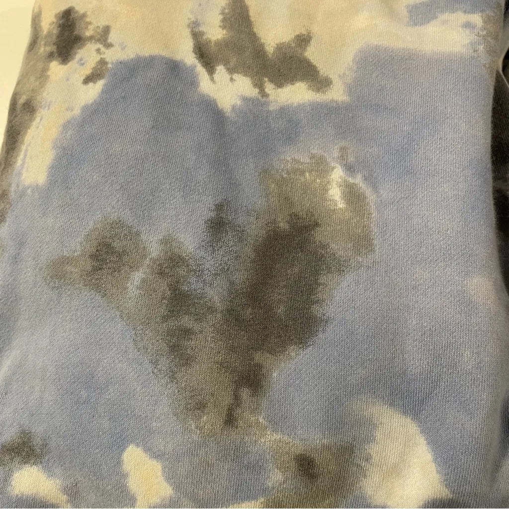 Old Navy Tie-Dye Hoodie Women L Pullover Sweatshirt Winter Comfy Oversized Blue - Image 7