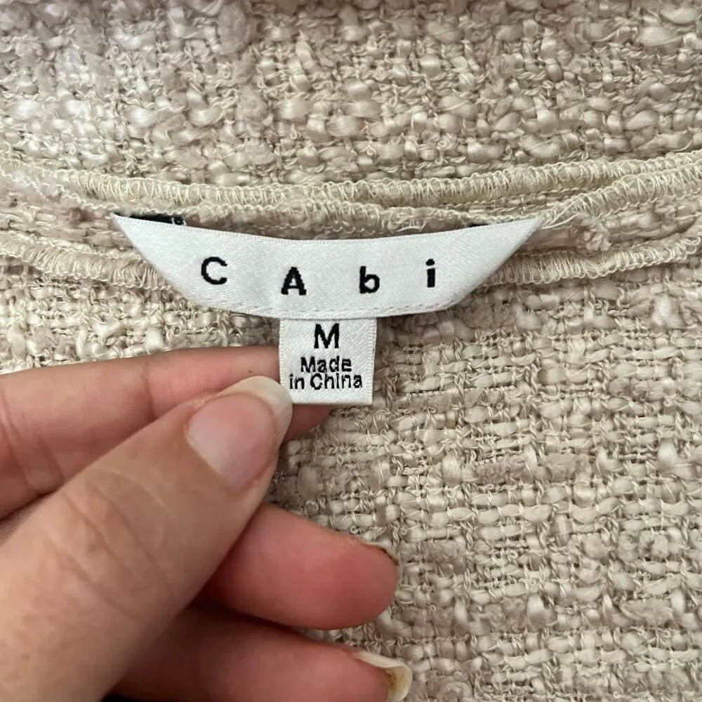 CAbi Boucle Knit Moto Womens Jacket Sz M Textured Cozy Layer Quiet Luxury Soft - Image 9