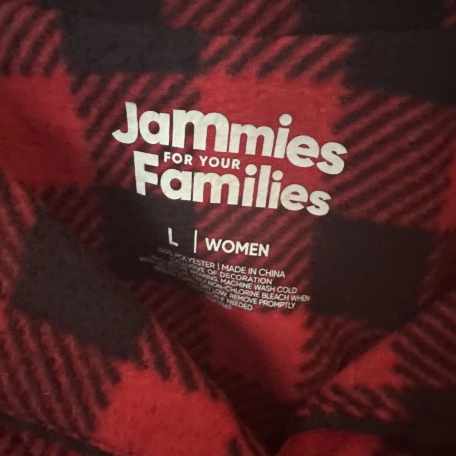 Jammies For Your Families Women's Pajamas Buffalo Red Black Check Women Sz L Size L - Image 2
