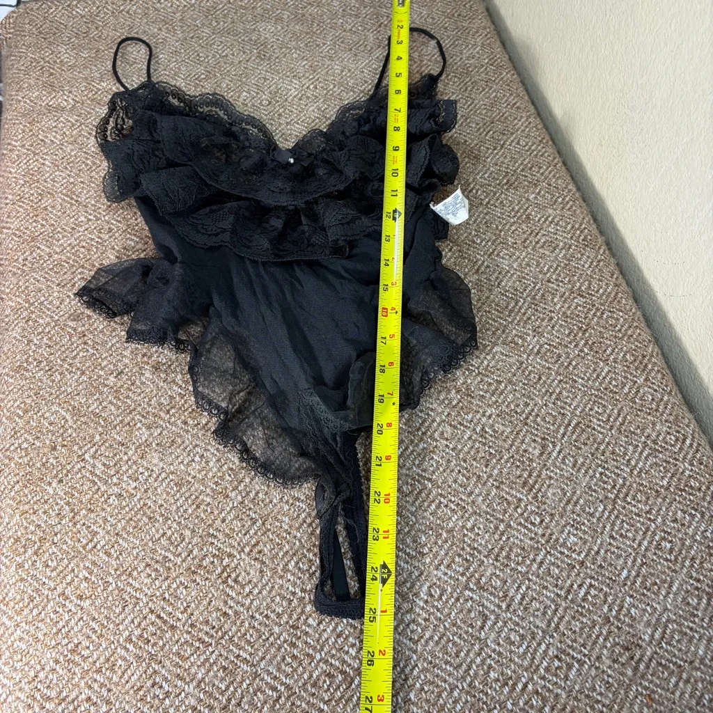Midnight Hour Lace Lingerie Bodysuit Sz M Womens Sexy Vacation Honeymoon Goth - Image 8