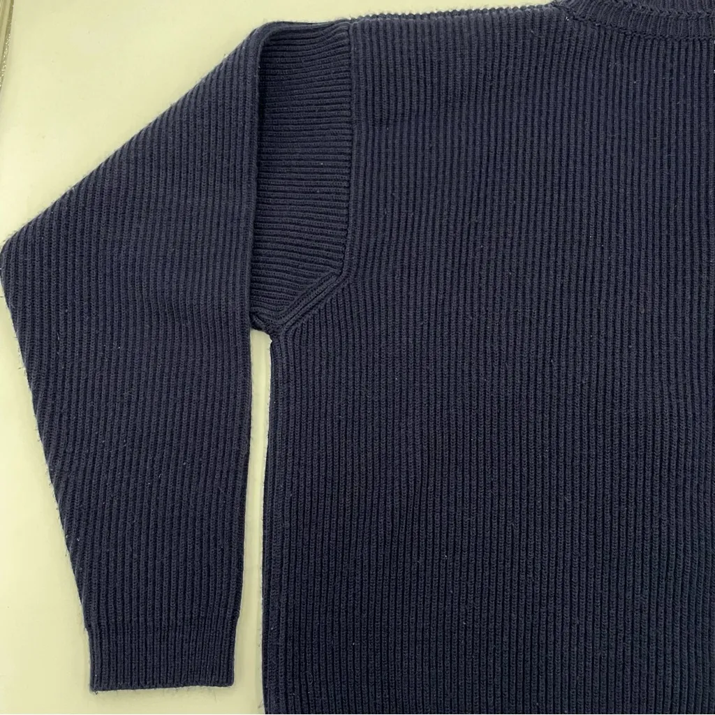 Vintage Cardigan Sweater Navy Blue‎ Acrylic Women Size Medium V - Image 13