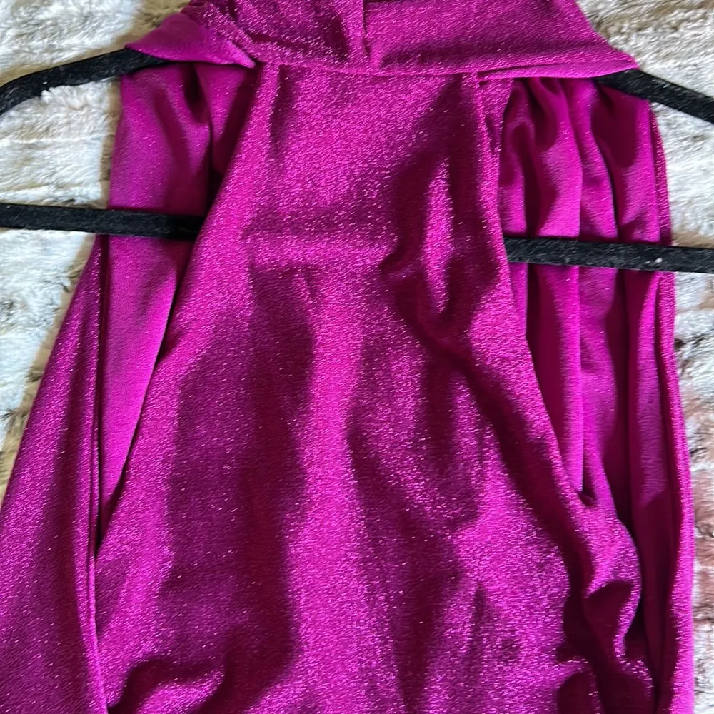 Sexy Metallic Pink/Purple Wrap Around Top Size L - Image 3