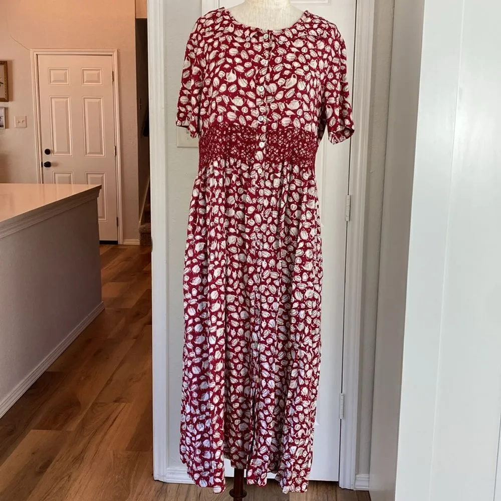Susan Bristol vintage tea cups print cottage core midi dress - Image 14